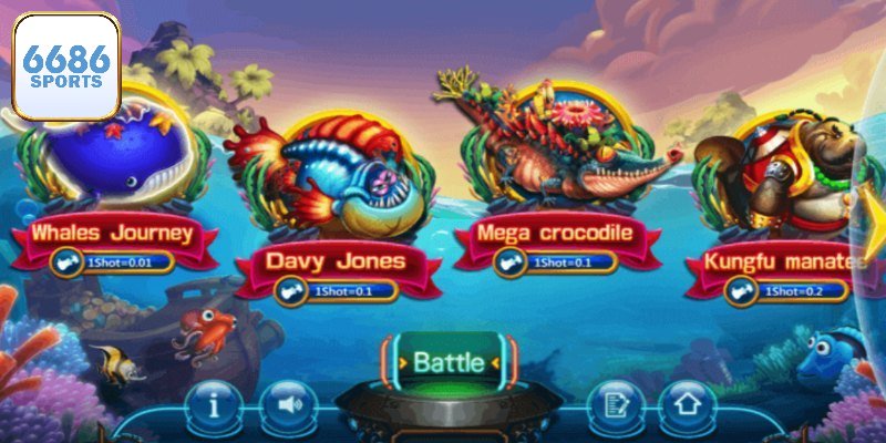 Đa dạng phòng chơi tại bắn cá 6686bet