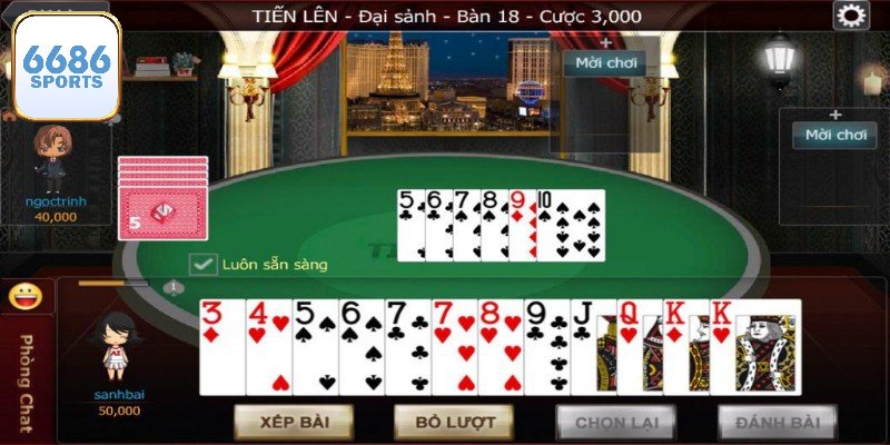 Giao diện Tiến lên 6686bet được đánh giá cao