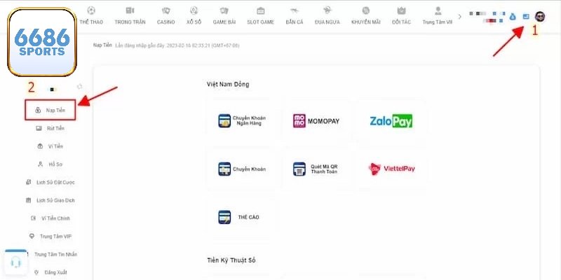 Hướng dẫn nạp tiền 6686bet cho người mới