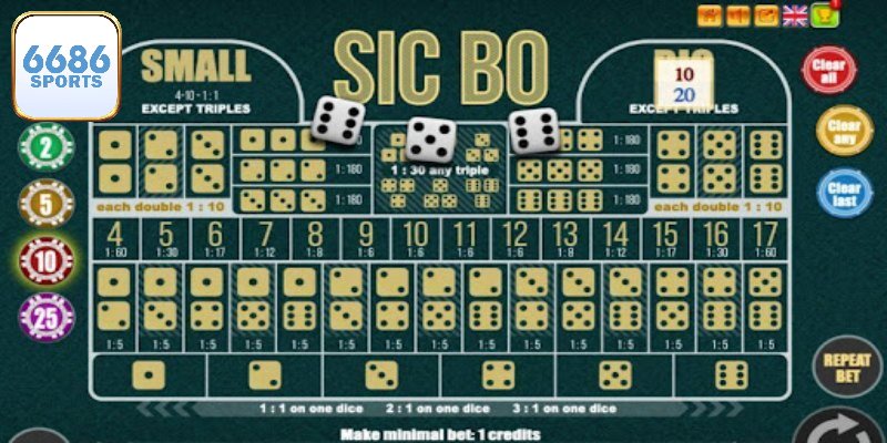 Sicbo 6686bet với hình thức cược số cụ thể
