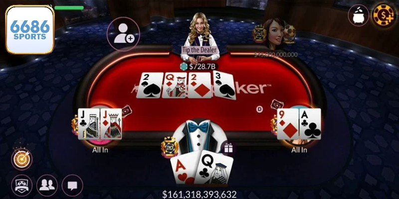 Tham gia ván game bài Poker