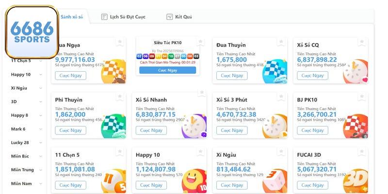 Chốt cầu xổ số online dễ dàng khi truy cập vào 6686bet